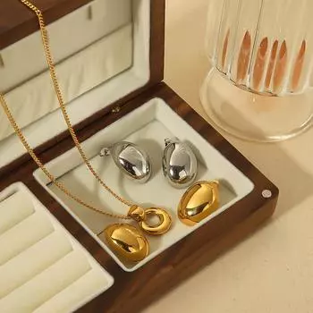 Серьги-гвоздики Design Sense Oval из нержавеющей стали Doudou для девочек Premium Sense Personality из титановой стали Серьги