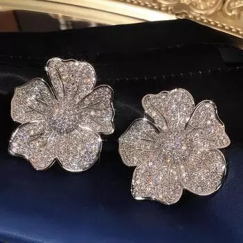 Серьги-гвоздики Douyin Flower для женщин, небольшие ароматные украшения Camellia Temperament, модные, элегантные и милые