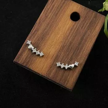 Серьги-гвоздики Flash Diamond Arc Smile, женские, простые, сияющие, метеоритные, с небольшим рядом, бриллиантовые серьги Love, ювелирные изделия