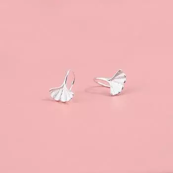 Серьги-гвоздики Ginkgo Biloba, крючки для ушей, женские Ins Simple Style, Niche Design Sense, маленькие серьги с отверстиями для ушей