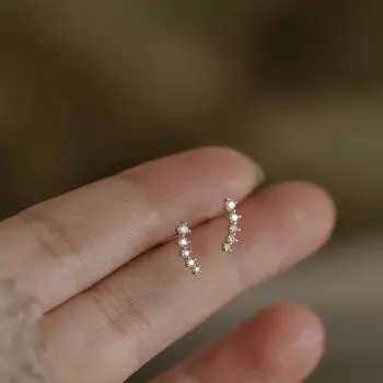 Серьги-гвоздики Gradient Wheatear S925 Sterling Silver, женские мини-серьги, простые, инкрустированные цирконием, милые, в японском стиле 925