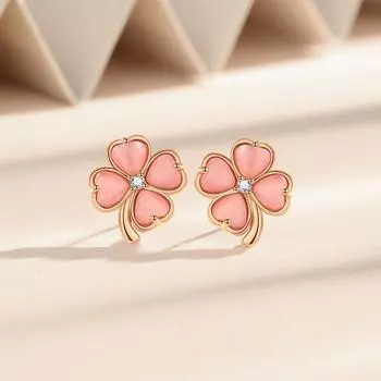Серьги-гвоздики из чистого серебра Clover S999 для женщин, высококачественные серьги Niche Design для темперамента