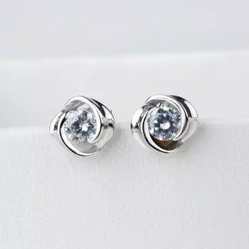 Серьги-гвоздики из серебра 925 пробы с розами, модные серьги с цветами в ЕС и Южной Корее, серебряные аксессуары 925 белый