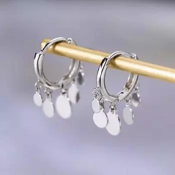 Серьги-гвоздики из стерлингового серебра 925 пробы золотого цвета с кисточками для пирсинга для женщин и девочек, вечерние украшения, аксессуары-пендиенты Eh066 серебряный