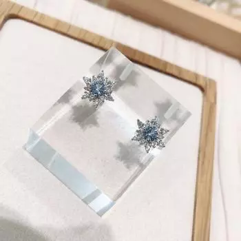 Серьги-гвоздики из стерлингового серебра 925 пробы с микроцирконами и снежинками для женщин и девочек, свадебные рождественские украшения Eh497