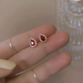 Серьги-гвоздики из стерлингового серебра 925 пробы с каплевидной формой, полностью украшенные драгоценными камнями, женские серьги-гвоздики в стиле ретро по доступной цене класса люкс с особым интересом 925