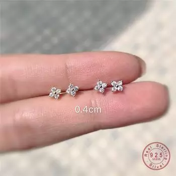 Серьги-гвоздики из стерлингового серебра 925 пробы, японские изысканные цветочные кристаллы, серьги-гвоздики из золота 14 карат, женские модные элегантные юбилейные украшения золотой