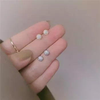 Серьги-гвоздики из стерлингового серебра 925 пробы с корейским подсолнухом и кристаллами, позолоченные 14-каратным золотом, женские, с текстурой, для вечеринок золотой
