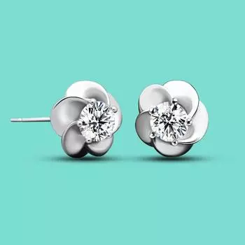 Серьги-гвоздики из стерлингового серебра 925 пробы - CZ Zircon - Женские украшения