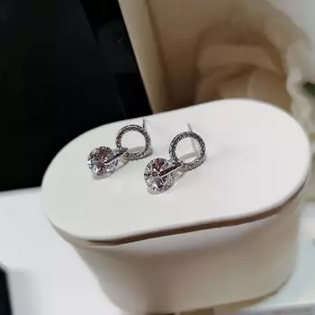 Серьги-гвоздики из стерлингового серебра 925 пробы с круглыми бусинами для женщин и девушек, модные свадебные украшения eh1095
