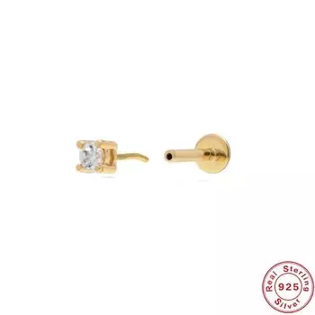Серьги-гвоздики из стерлингового серебра S925 18G с плоской головкой, без резьбы, проколотые серьги-гвоздики для хряща, плоские серьги-гвоздики для пуш-ап, серьги-гвоздики для ушной раковины