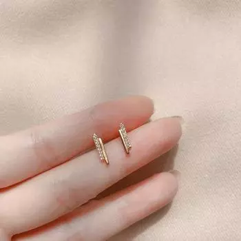 Серьги-гвоздики из стерлингового серебра S925, легкие, роскошные, для женщин, облегающие, универсальные, элегантные, двухрядные, с бриллиантами, серьги для женщин 925