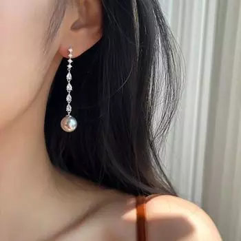 Серьги-гвоздики из стерлингового серебра S925, роскошные серьги-гвоздики в стиле ретро, женские длинные серьги-подвески с цирконием, темпераментный дизайн в стиле меньшинства