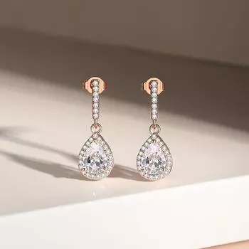 Серьги-гвоздики Light Luxury Flash Diamond Water Drop, женские модные серьги Niche Design, темпераментные серьги для пригородных поездок