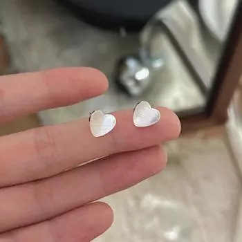 Серьги-гвоздики Love Brushed, женские, простые, холодные, в форме сердца, серьги осень и зима