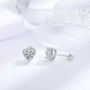 Серьги-гвоздики Love из стерлингового серебра 925 пробы, милые, супер яркие, бриллиантовые, изысканные серьги, маленькие, модные женские серьги в стиле ретро 925 silver