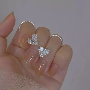 Серьги-гвоздики Love, женские летние новые серьги в форме жемчуга в форме сердца, серьги Niche Design