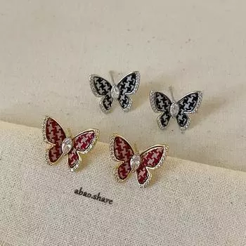 Серьги-гвоздики Mori Qiandongge Butterfly Zircon, женские, нишевые, дизайн, чувство уникальной индивидуальности, изысканные, универсальные серьги