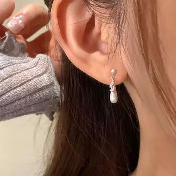 Серьги-гвоздики Niche Design Sense Brushed Water Drop Zircon, женские, уникальные, изысканные, модные, для поездок на работу
