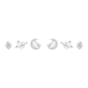Серьги-гвоздики Opal Star Moon, женские серьги Niche Design Sense Temperament Love Earrings