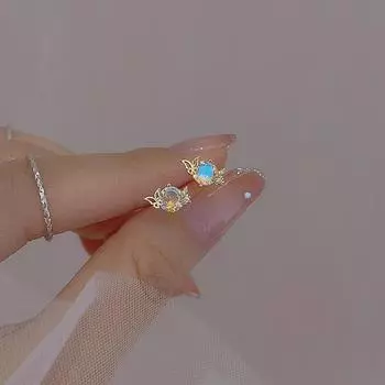 Серьги-гвоздики Planet Butterfly Aurora Colored для девочек, милые, звездное небо, сладкий свет, роскошные, красочные, покрытые глазурью серьги