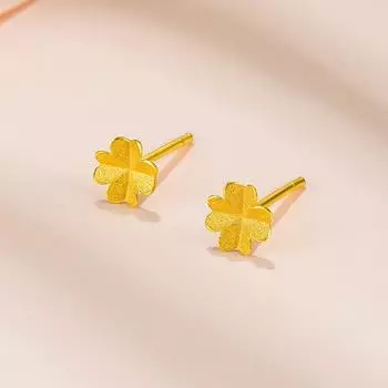 Серьги-гвоздики с четырьмя листочками клевера, женские простые и маленькие серьги-листочки, осенние и зимние серьги