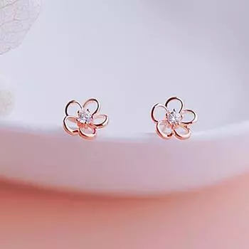 Серьги-гвоздики с цветком из циркония, женские, легкие, роскошные, нишевого дизайна, серьги-гвоздики с полыми бриллиантами и цветком