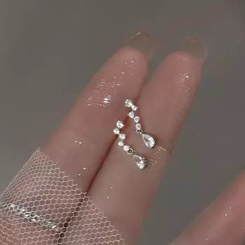 Серьги-гвоздики с кисточками из циркония и каплями воды, женские простые серьги Niche Temperament Gentle Flash Diamond