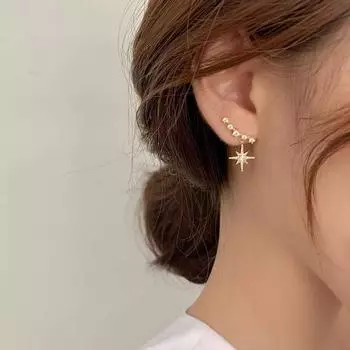 Серьги-гвоздики Streamer Asterism S925 Sterling Silver Simple All-Match Eight Awn Star для женщин Изысканные серьги-гвоздики Niche Design 925