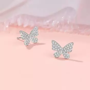 Серьги-гвоздики Super Flash Butterfly, женские, легкие, роскошные, нишевого дизайна, с цирконием, студенческие, для поездок на работу
