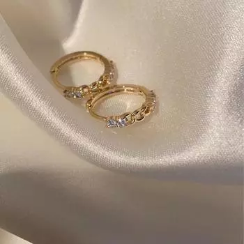 Серьги-гвоздики Twist Ear Buckle женские легкие роскошные нишевые дизайнерские Sense циркон темперамент круглые