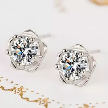 Серьги-гвоздики в форме клевера женственность свадебный подарок простые модные серьги-гвоздики легкая роскошь