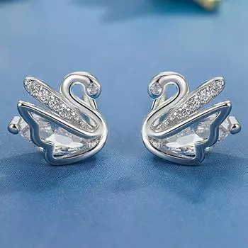Серьги-гвоздики в форме лебедя, доступные по цене, модные кольца, изысканный дизайн, умное моделирование