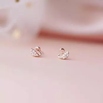 Серьги-гвоздики в форме лебедя, женские, легкие, роскошные, нишевого дизайна, серьги с бриллиантами Sense Flash, милые серьги для девочек-студенток
