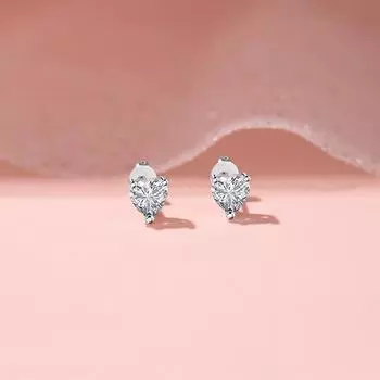 Серьги-гвоздики в форме сердца, женская мода, темперамент, любовь, циркониевые серьги, простая корейская версия, нишевый дизайн, аксессуары для пригородных поездов