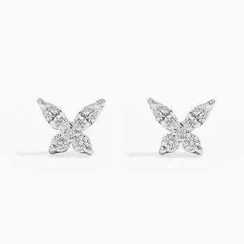 Серьги-гвоздики в виде бабочки, женские серьги Niche Design Sense с инкрустацией из циркония, легкие роскошные серьги с бриллиантами