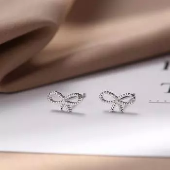 Серьги-гвоздики в виде банта женские серьги Mori Sweet Twist Rope милые студенческие корейские версии аксессуары для нишевого дизайна