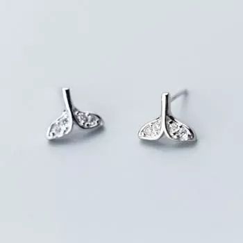 Серьги-гвоздики в виде хвоста русалки, женские, простые, холодные, супер феи, серьги в виде рыбок