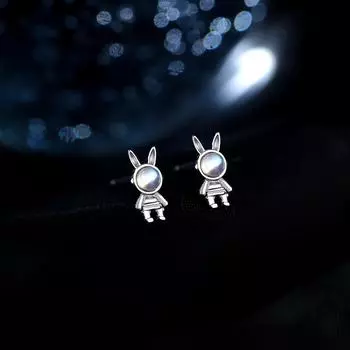 Серьги-гвоздики в виде кролика, женские серьги Tide Niche Design, простые, легкие, роскошные серьги на Новый год