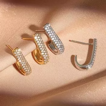 Серьги High-End в стиле хип-хоп с полым дизайном и бриллиантами, не выцветают, простые серьги-кольца для женщин
