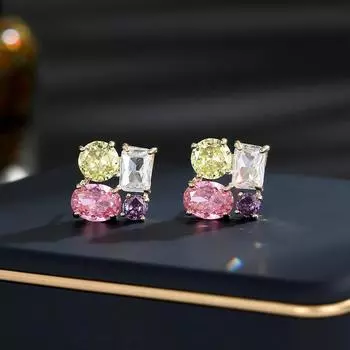 Серьги-иглы из серебра 925 пробы, простые, стильные, высокого класса, сказочный ветер, супер-вспышка, инкрустированные цирконием, повседневные серьги для поездок на работу золотой
