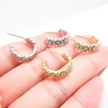Серьги-иглы в форме буквы С корейские, крутые, высокого класса, элегантные, модные, авангардные, супер-вспышки, циркониевые серьги-стилусы one size