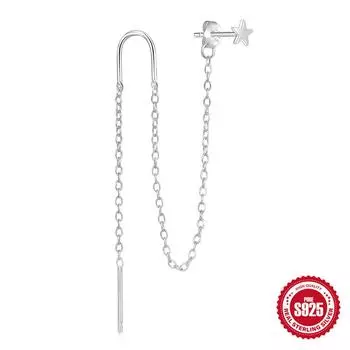 Серьги Ins Merry Sioux Clover Diamond Classic из стерлингового серебра 925 пробы, серьги Earline, многослойные серьги Pull Wind 925 Silver
