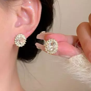 Серьги из циркония с голубиным яйцом, уникальные женские серьги, серьги с нишевым дизайном, серьги в стиле темперамент, женские украшения для ушей премиум-класса
