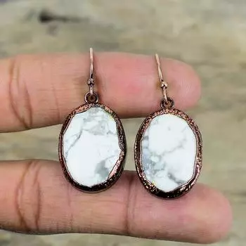 Серьги из гальванопластики, медные серьги, дизайнерские украшения, серьги-подвески ручной работы, драгоценные камни, медные украшения, потрясающие серьги, подарки для мамы