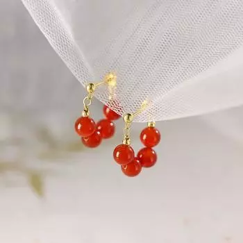 Серьги из красного агата для женщин