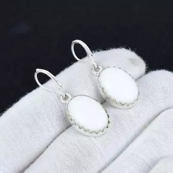 Серьги из натурального белого коралла из стерлингового серебра 925 пробы, серьги-подвески из серебра в стиле бохо, подарки на день рождения, подарки для нее 2.16 белый