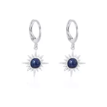 Серьги из нержавеющей стали Octa Star Earring Earbuds Fashionable Niche Полудрагоценные камни Серия из натуральных камней