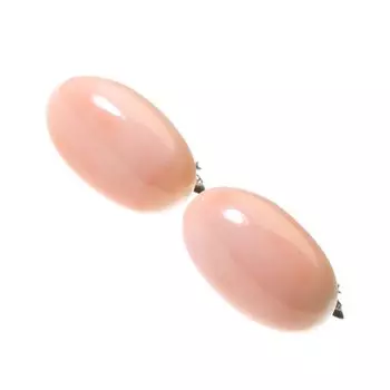 Серьги из розового граната и коралла без окрашивания, серебро, розовый