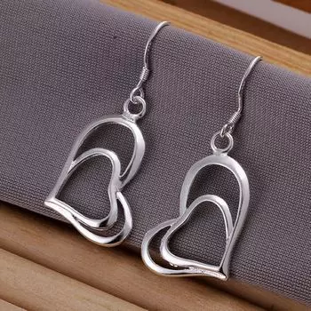 Серьги из серебра 925 пробы с сердечком, подарок на день Святого Валентина, элегантные благородные женские свадебные красивые модные украшения